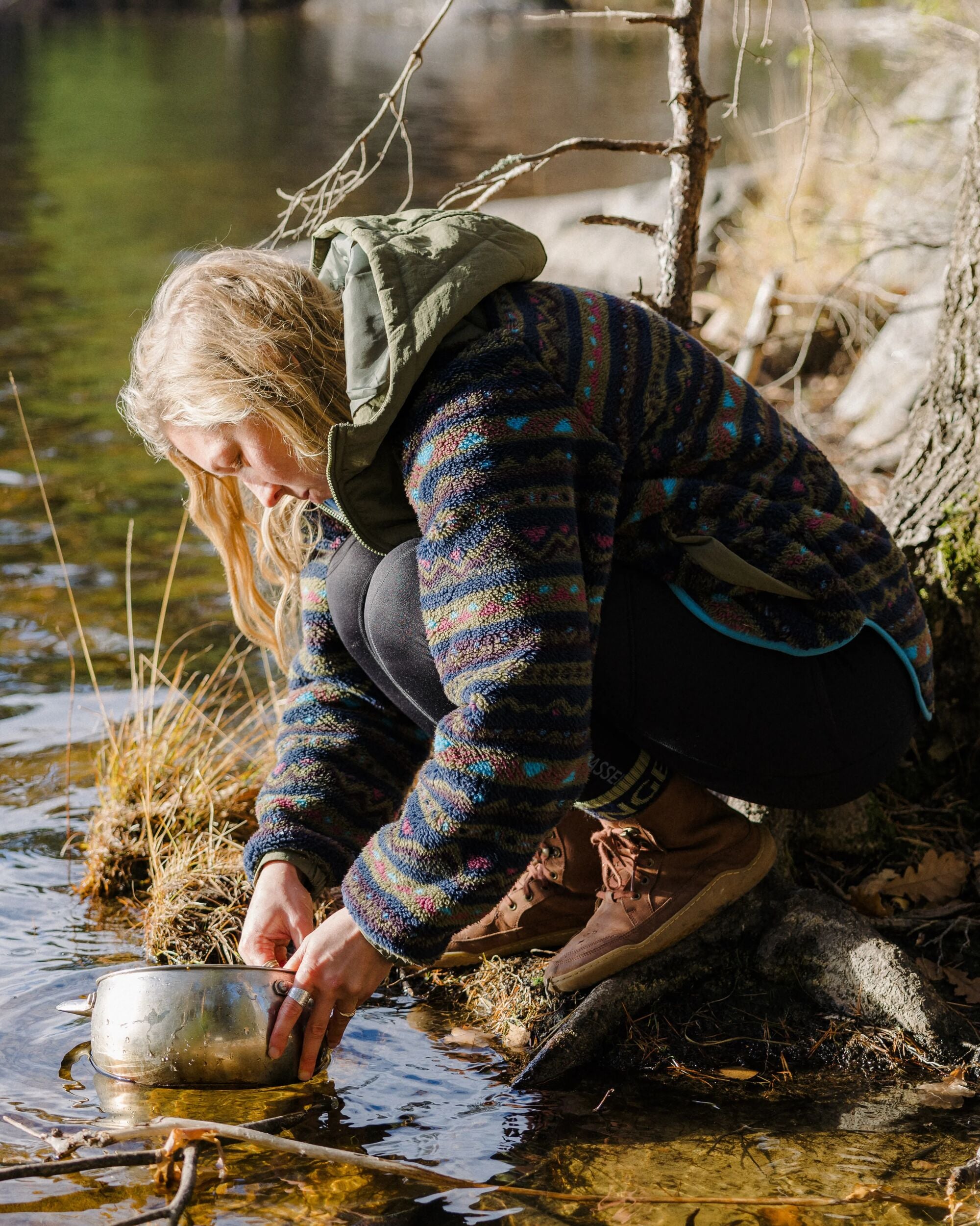 Beaumont Recycled Sherpa Hooded Fleece - Mountain Geo Multi - Lifestyle