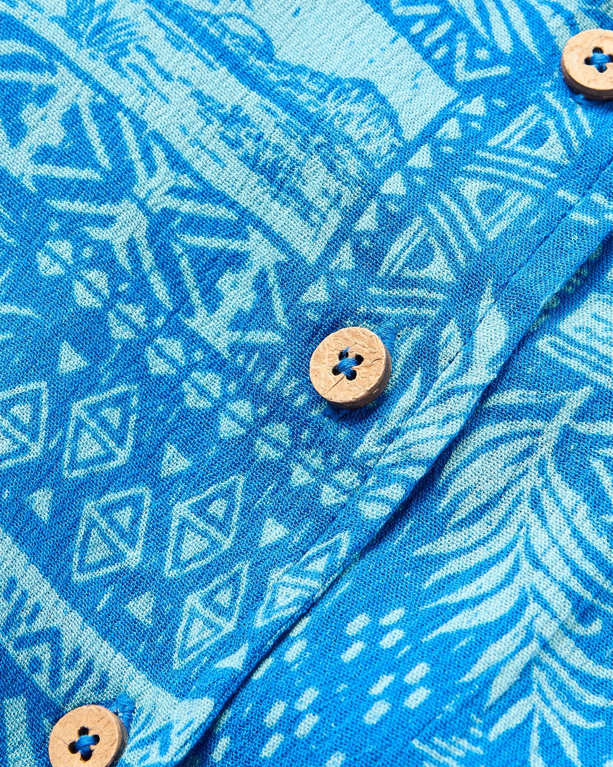 Arden Short Sleeve Shirt Eco Vero - Patchwork Marine Blue - Flatlay