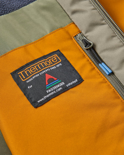 Eclipse Insulated Waterproof Jacket - Retro Orange/Dusty Olive - Flatlay