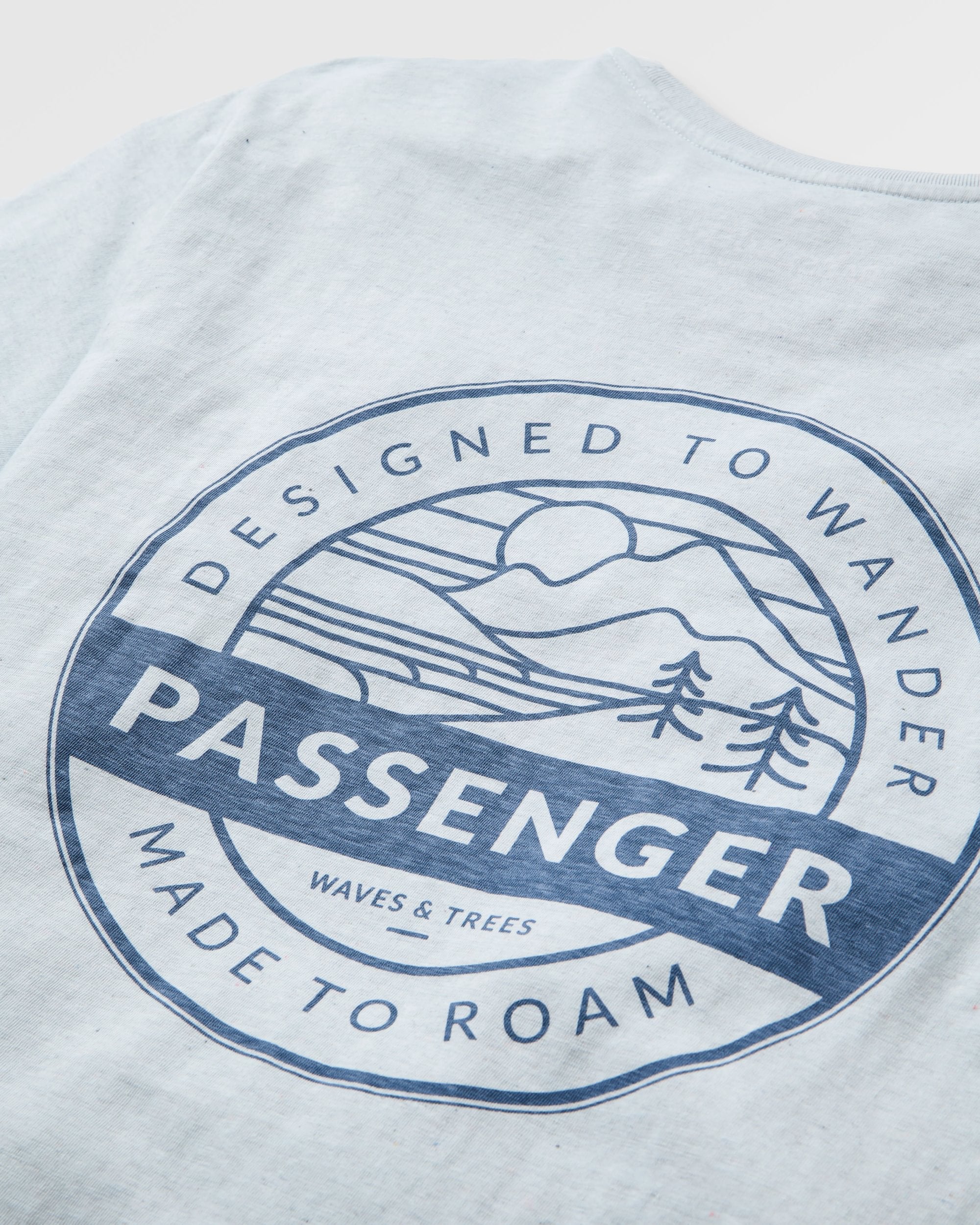 Odyssey Recycled Cotton T-Shirt - Ice Blue - Flatlay