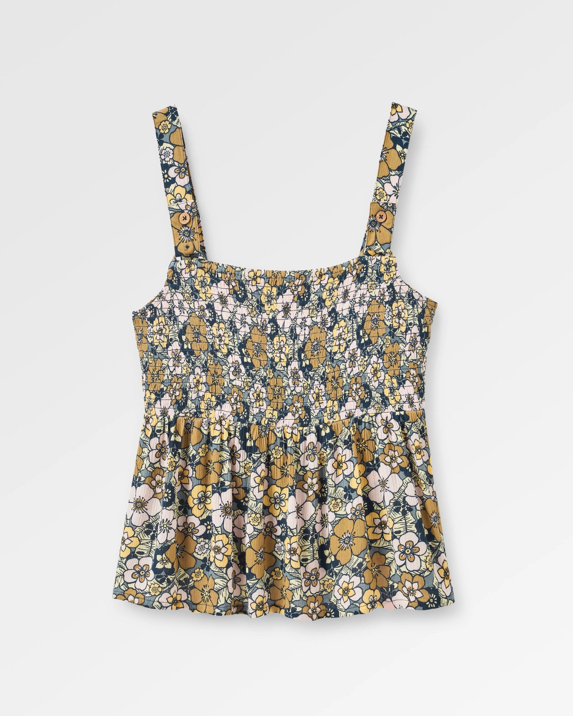 Soleis Woven Cami - Vintage Floral Sunlight - Flatlay