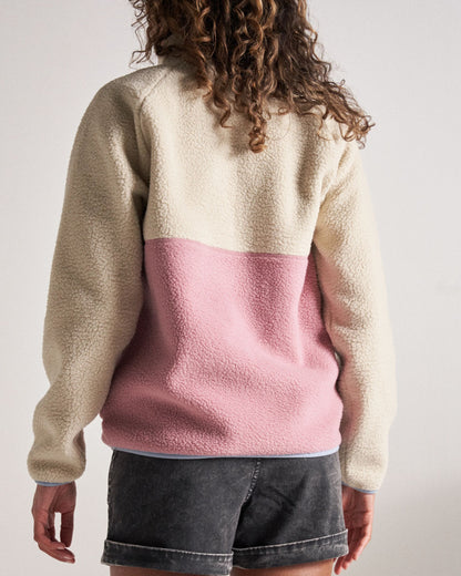 Home Recycled Sherpa Fleece - Oatmeal/Pink haze - Studio Model