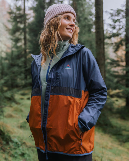 Viento Recycled Windshell Jacket - Dark Denim/Sunset Orange - Lifestyle