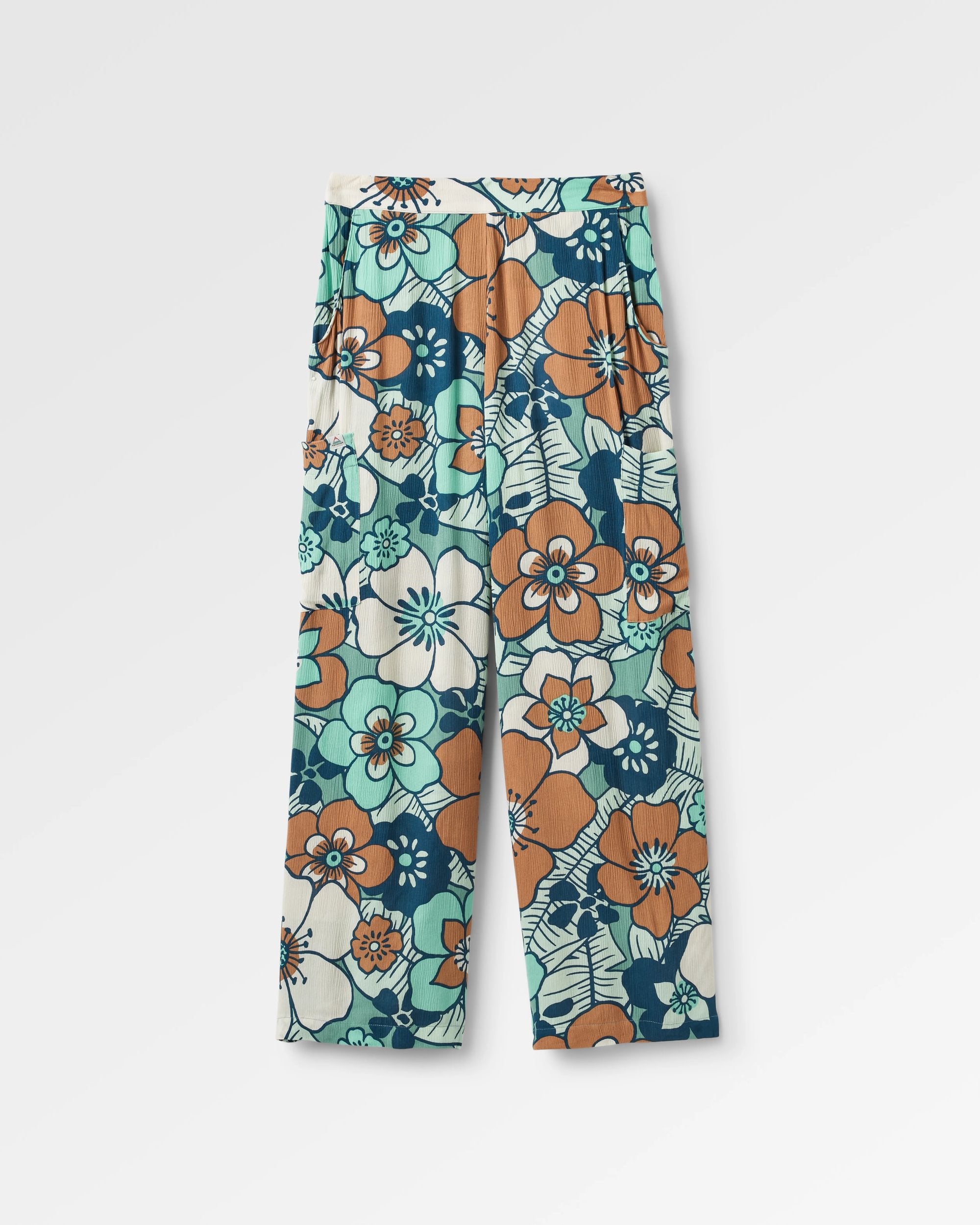 Someday Woven Trouser - Vintage Floral Aqua - Flatlay