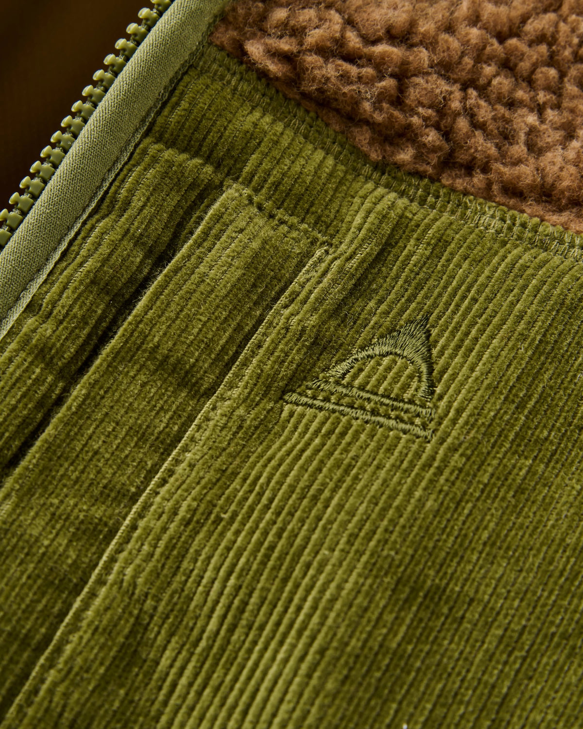 Trekker Hooded Deep Pile Sherpa Jacket - Caramel - Flatlay