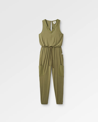 Aria Jumpsuit - Khaki - Flatlay