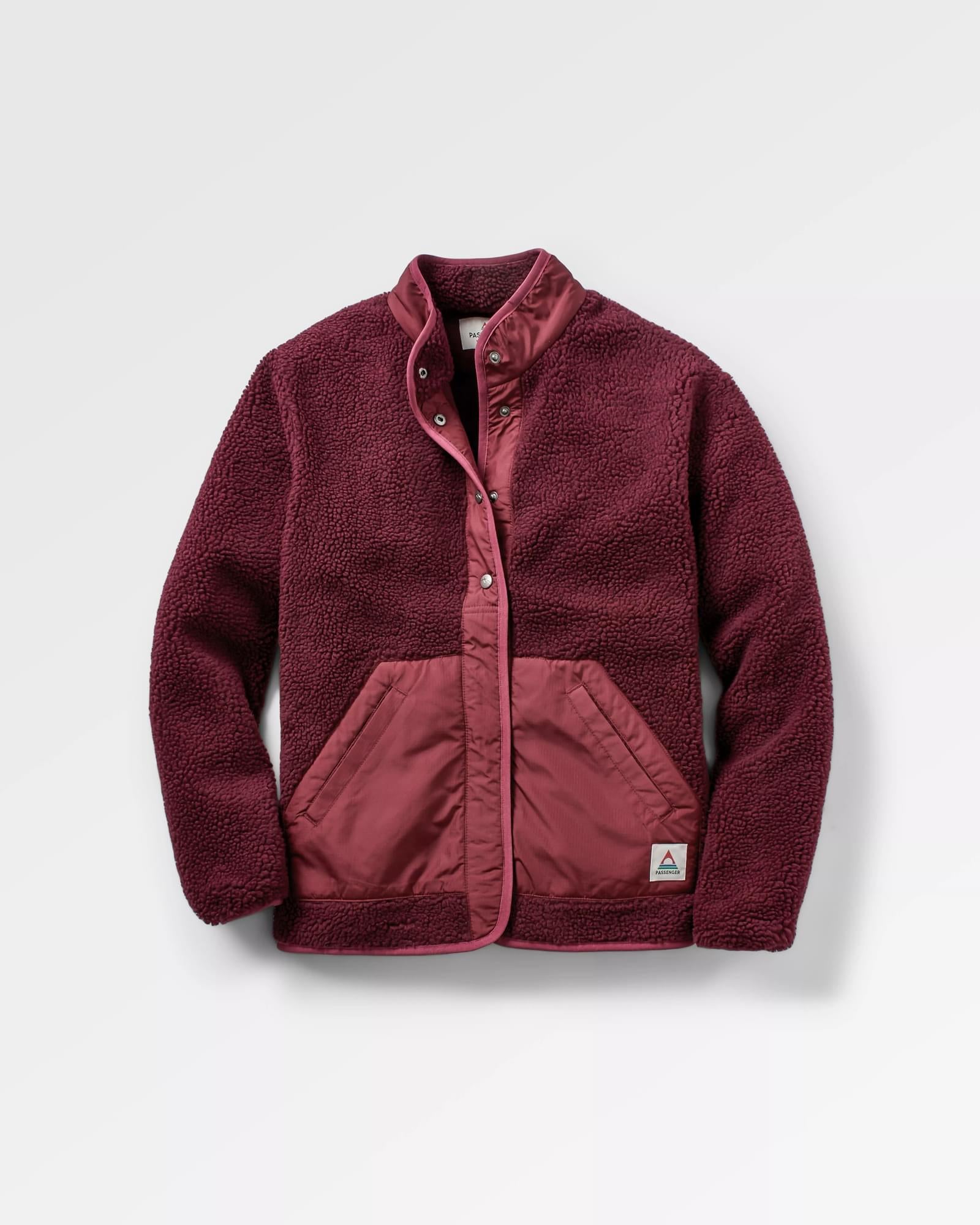 Clover Recycled Deep-Pile Sherpa Fleece - Wine - Flatlay