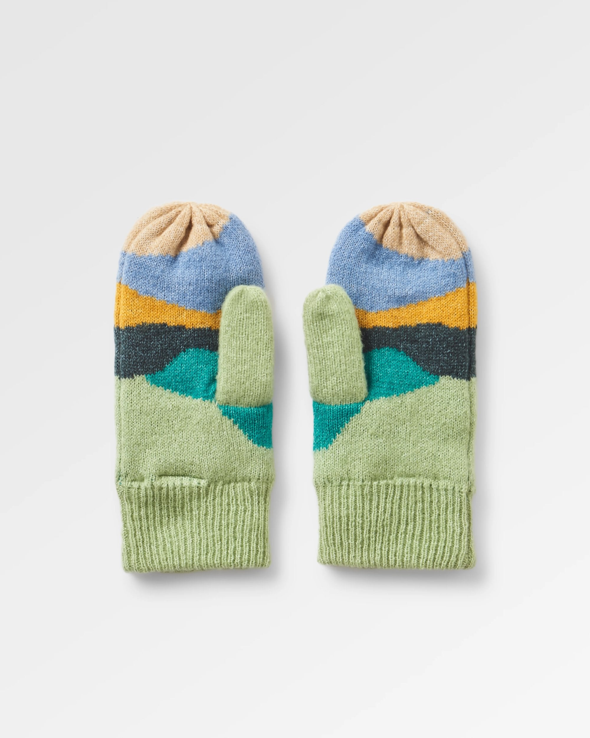 Scenic Recycled Fleece Lined Mittens - Scenic Dark Fern - Flatlay