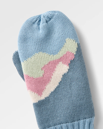 Scenic Fleece Lined Mittens - Scenic Stormy Blue - Flatlay