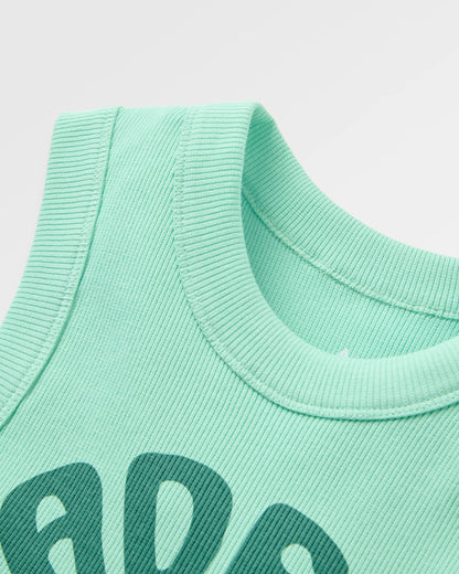 Easy Days Ribbed Graphic Vest - Aquamarine - Flatlay