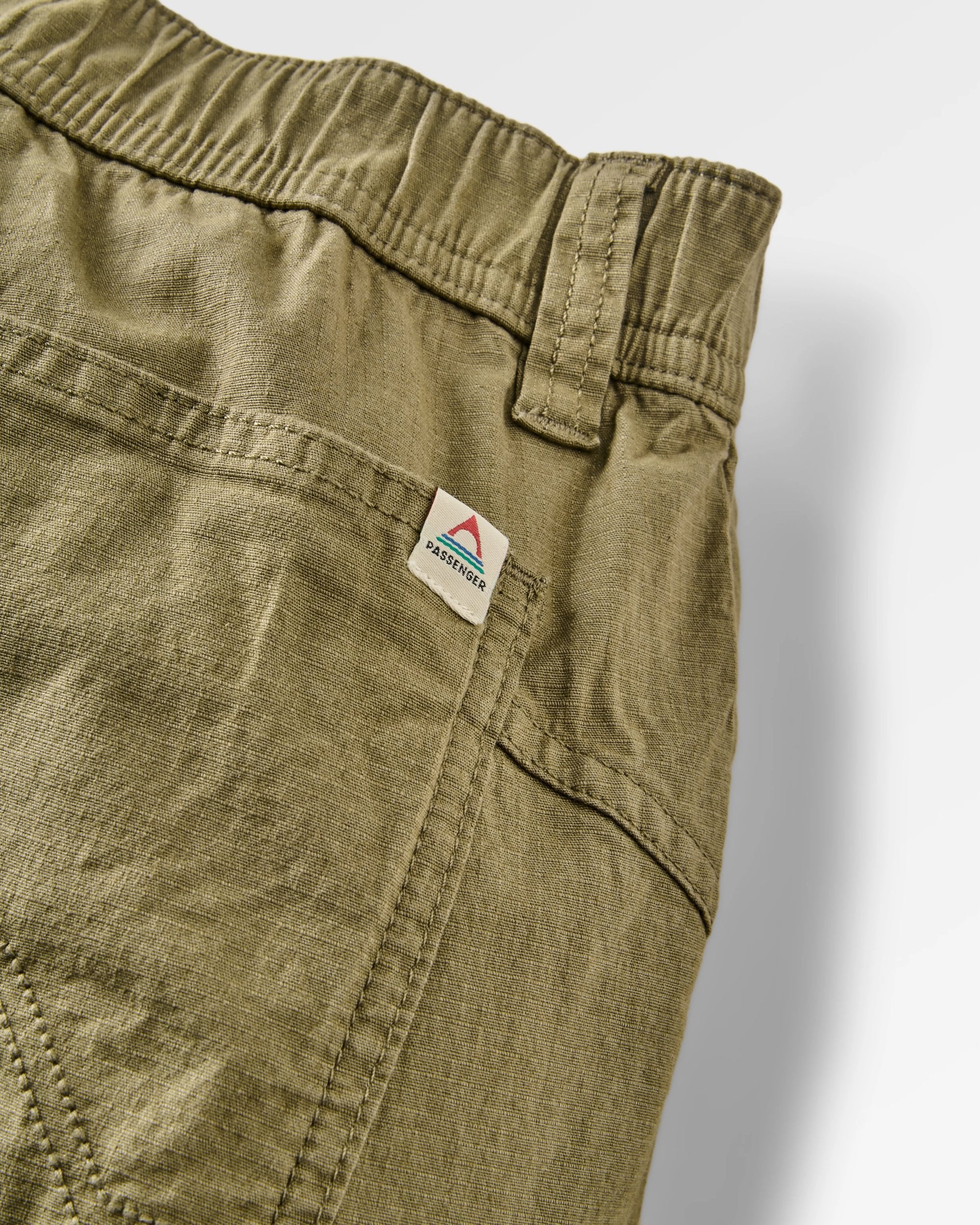 Kimmer Organic Cotton Trouser - Dusty Olive - Flatlay