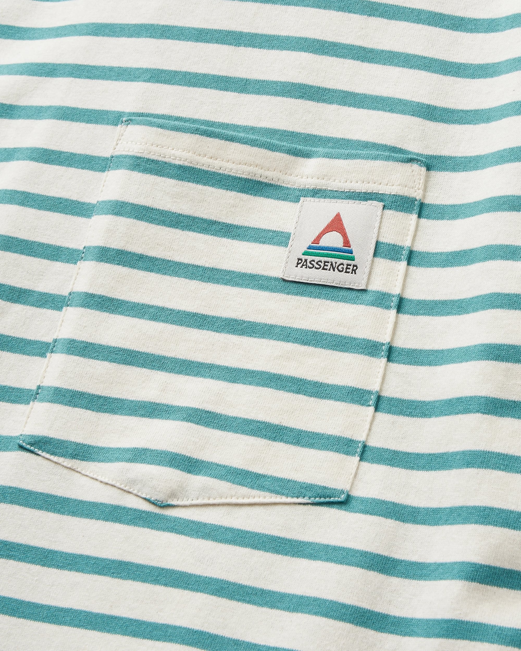 Zen Recycled Cotton Relaxed Fit T-Shirt - Deep Sea Stripe - Flatlay