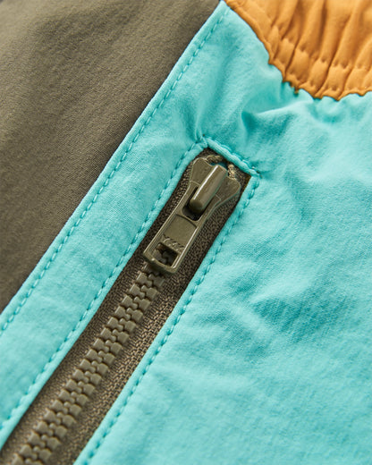 Way Out Short - Khaki/Aqua - Flatlay