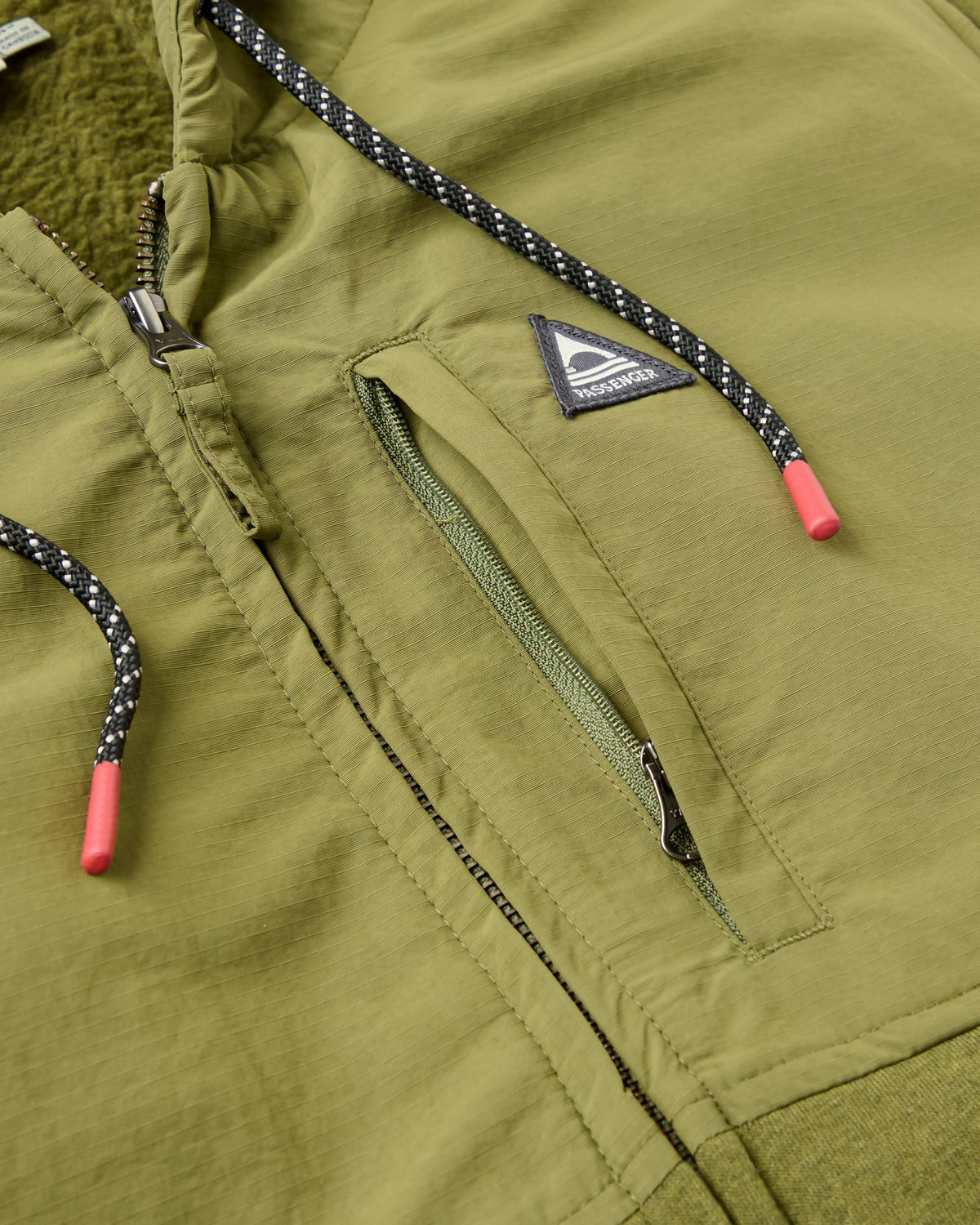 Tidal Full Zip Fleece Lined Hoodie - Khaki - Flatlay