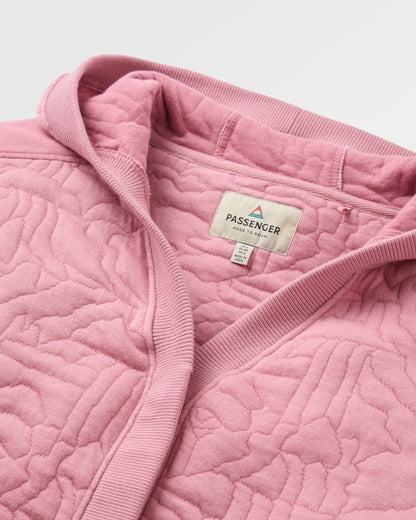 Seagrass Organic Cotton Quilted Hoodie - Pink Haze - Flatlay