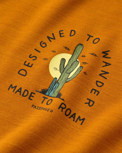 Camp Lost Lightweight Merino Blend LS T-Shirt - Retro Orange - Flatlay