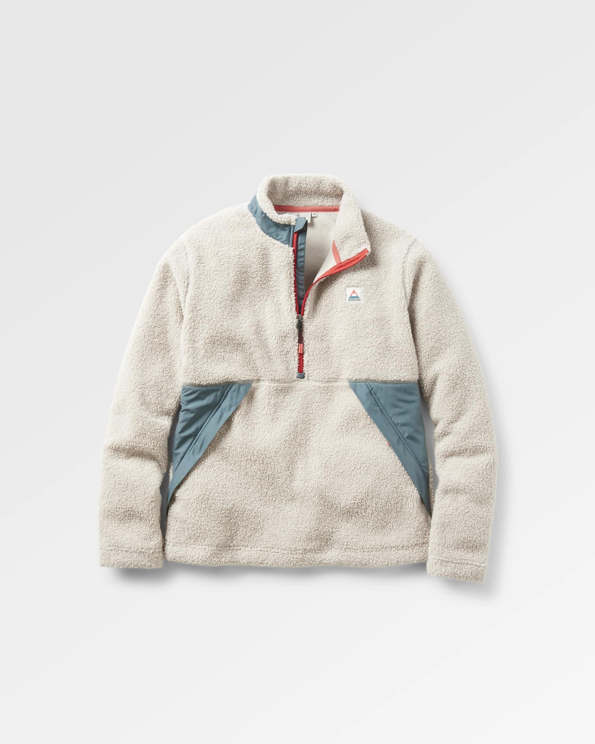 Muse Recycled Polar-Lined Sherpa Fleece - Pebble Grey - Flatlay