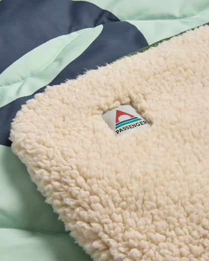 Cabin Recycled Sherpa Blanket - Spearmint - Flatlay