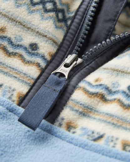 Set Off Recycled Polar 1/4 Zip Fleece - Geo Stripe Birch  - Flatlay