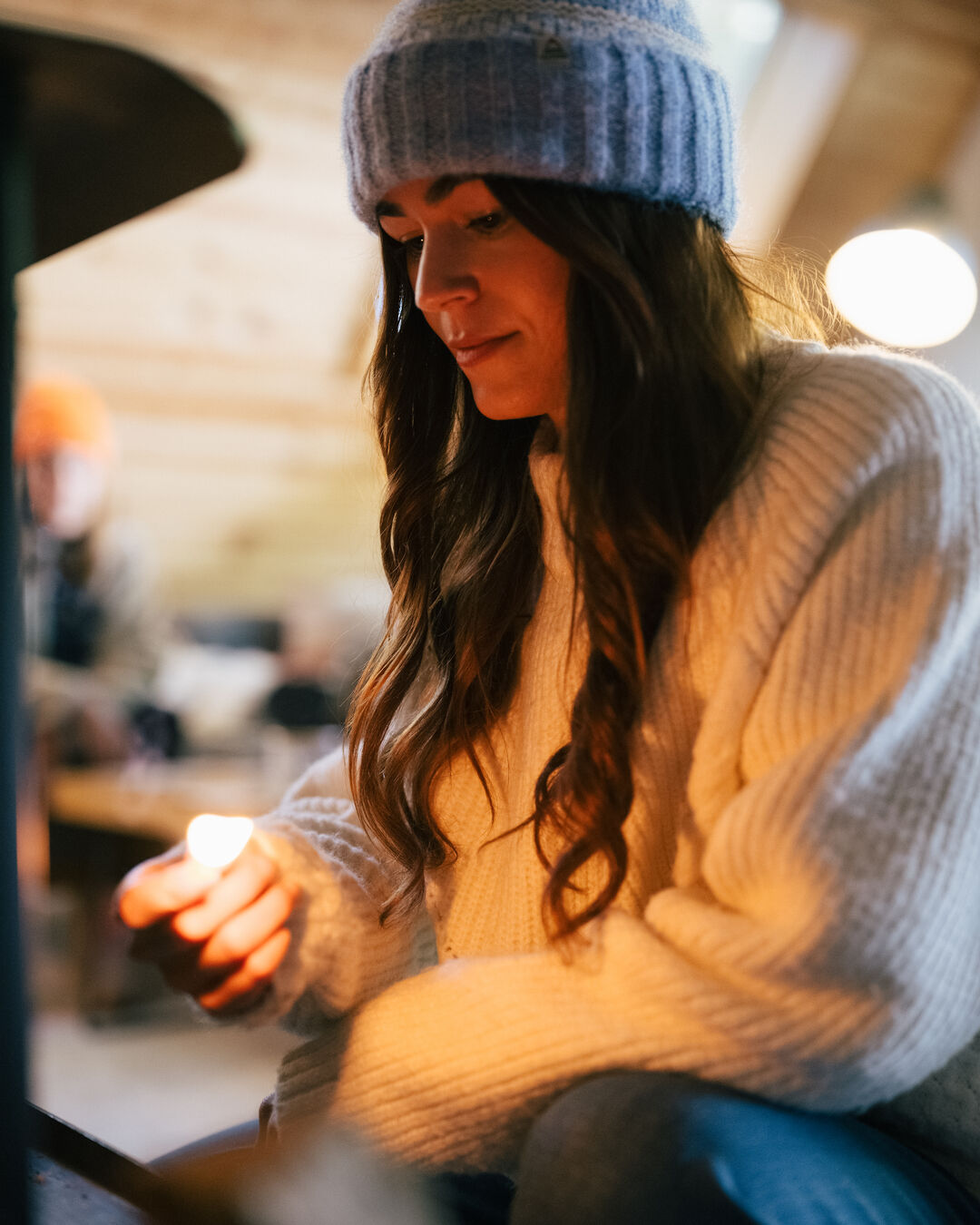 Cozy Cable Recycled Knitted Jumper - Off White - Lifestyle