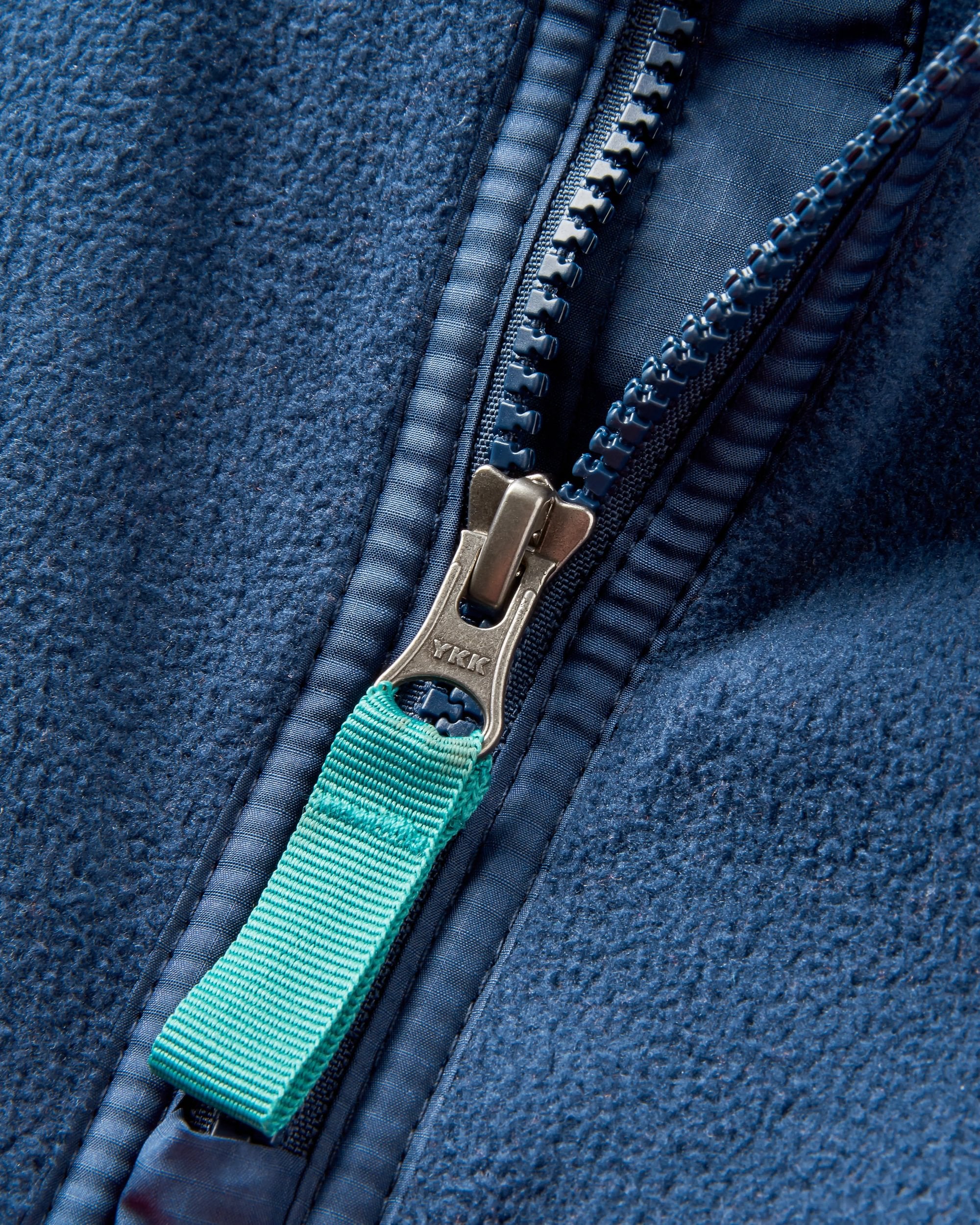 Set Off Recycled Polar 1/4 Zip Fleece - Rich Navy/ Burnt Orange - Flatlay