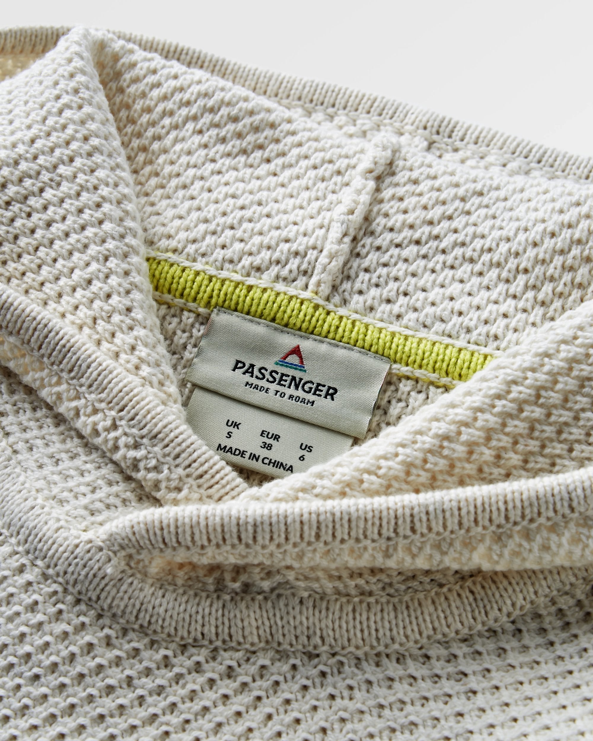 Cove Organic Cotton Knitted Hoodie - Off White - Flatlay