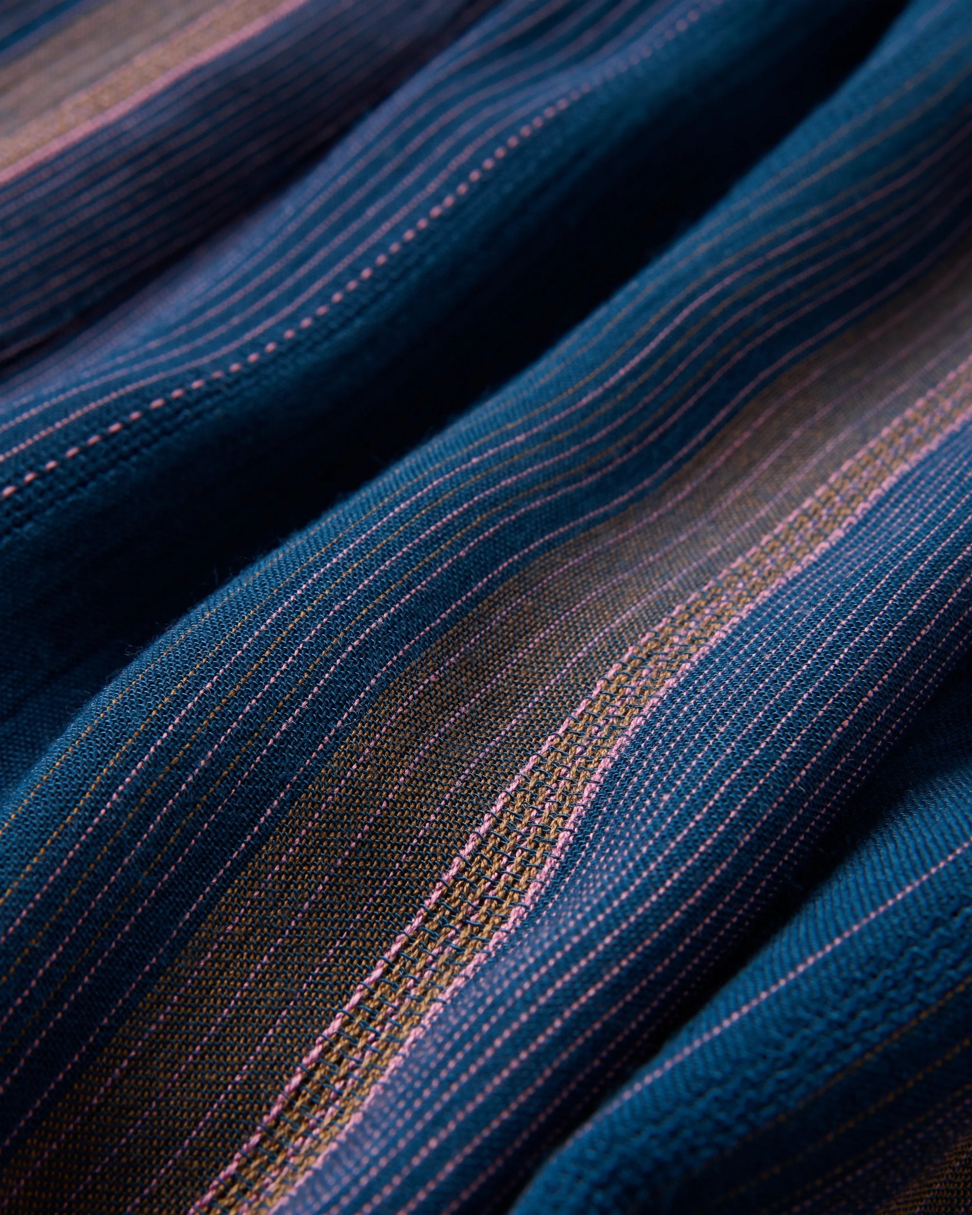 Clarity Short Skort Dress - Dark Denim Multi Stripe - Flatlay