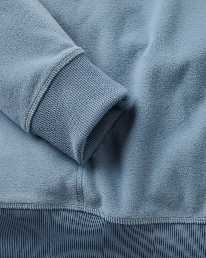 Ayla Micro Polartec® Crew Fleece - Stormy Blue - Flatlay
