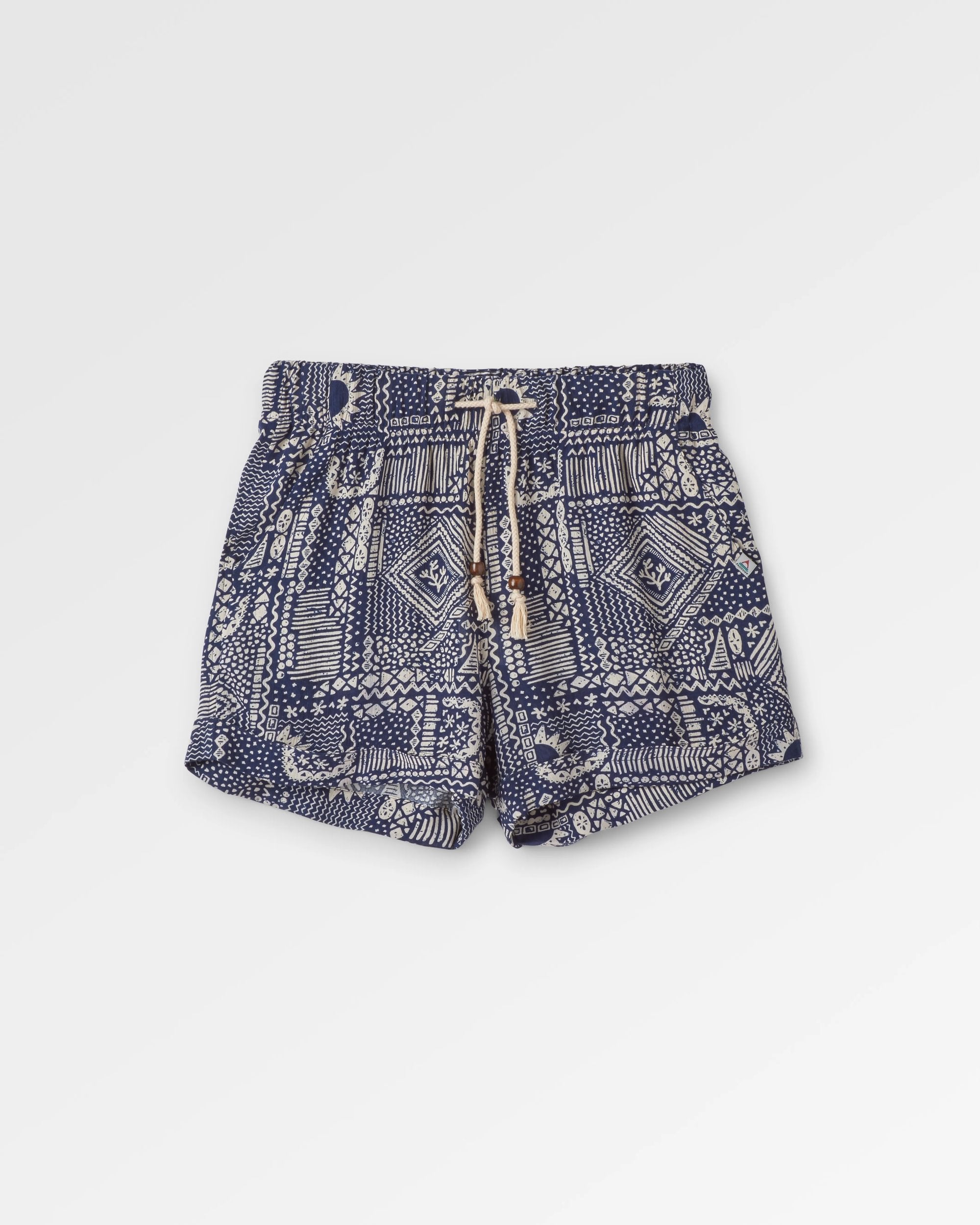 Santosa Woven Short - Vintage Patchwork Navy - Flatlay