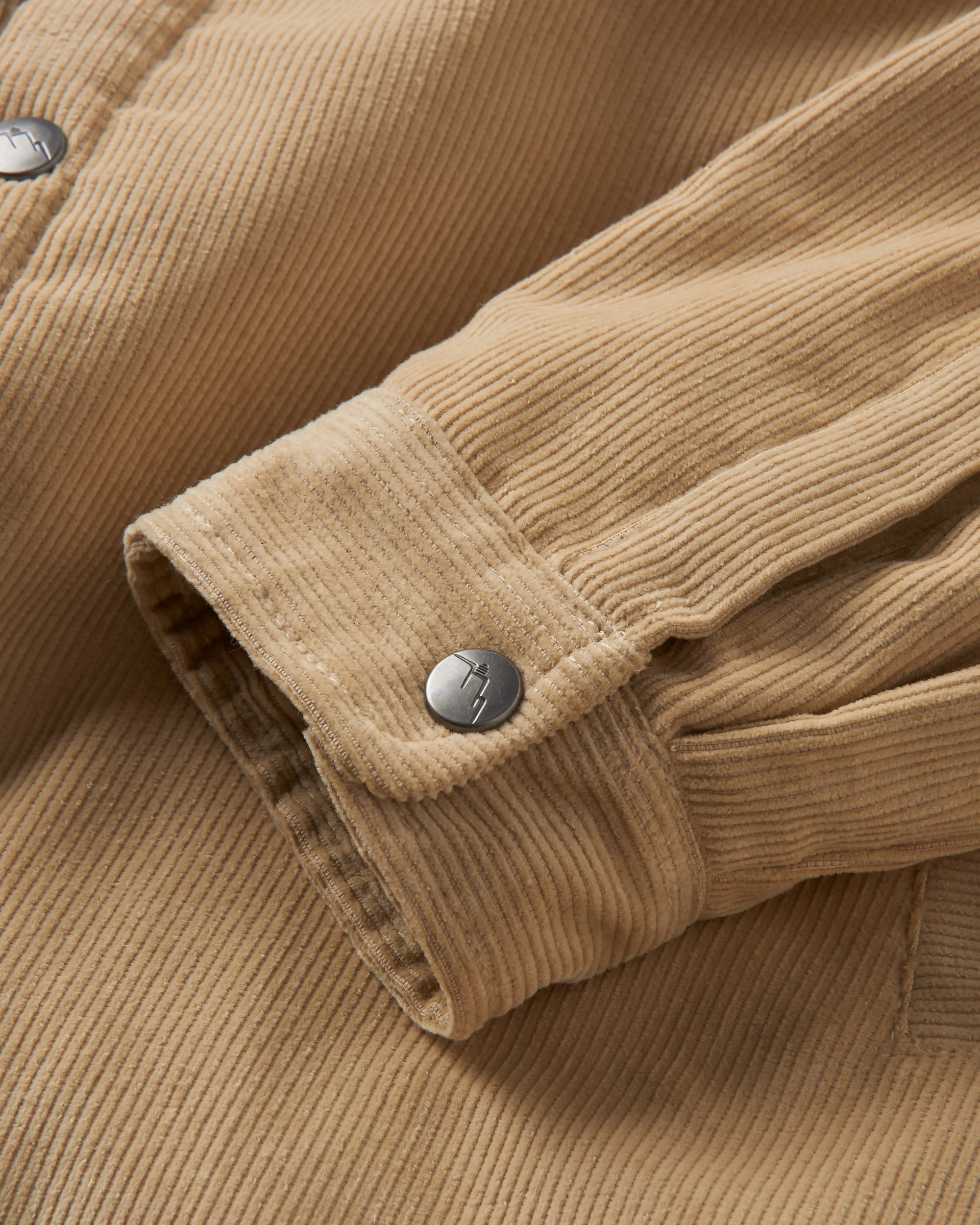 Kodiak Sherpa Lined Cord Overshirt - Stone - Flatlay