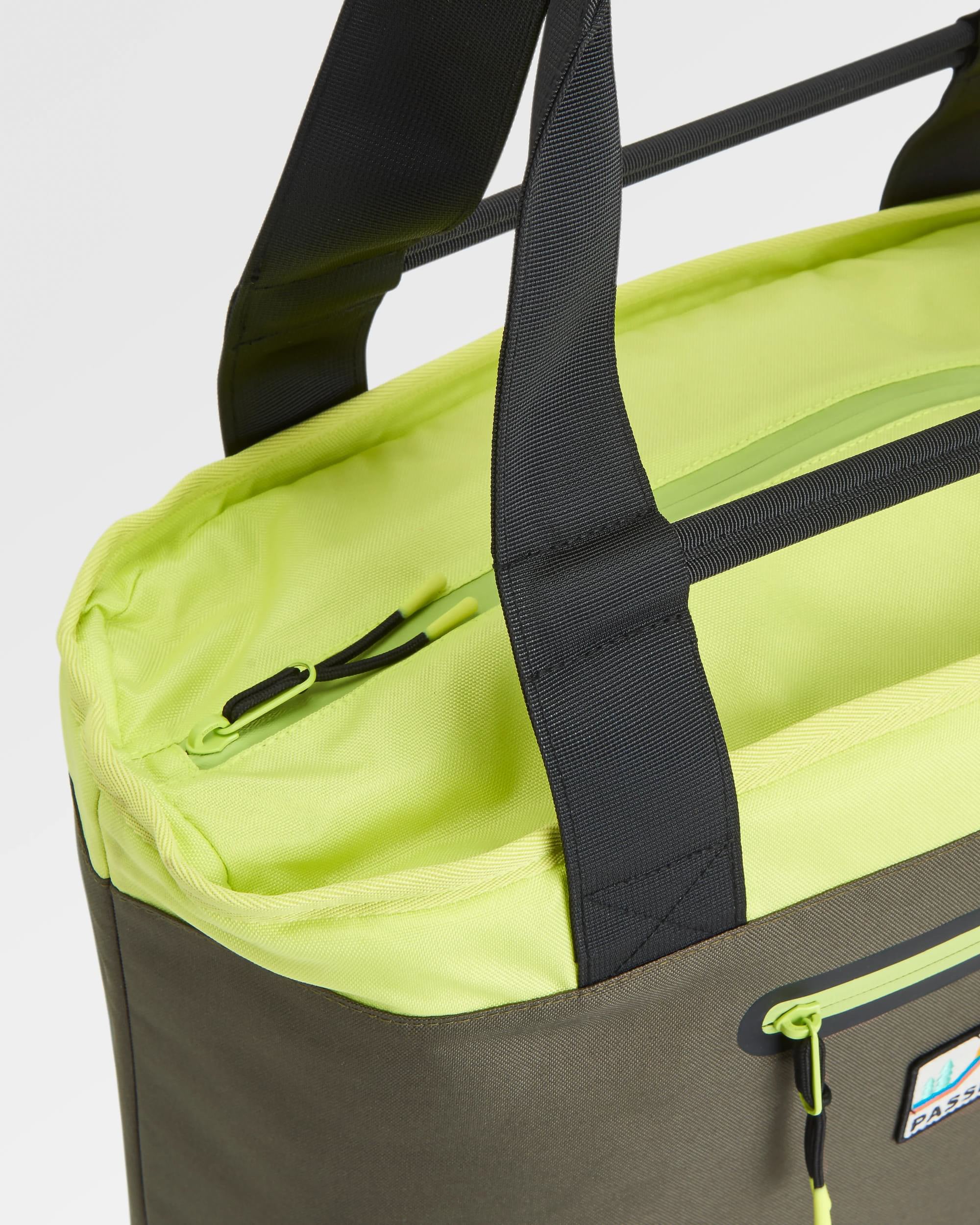 Tote Recycled Cooler Bag - Khaki Multi - Flatlay