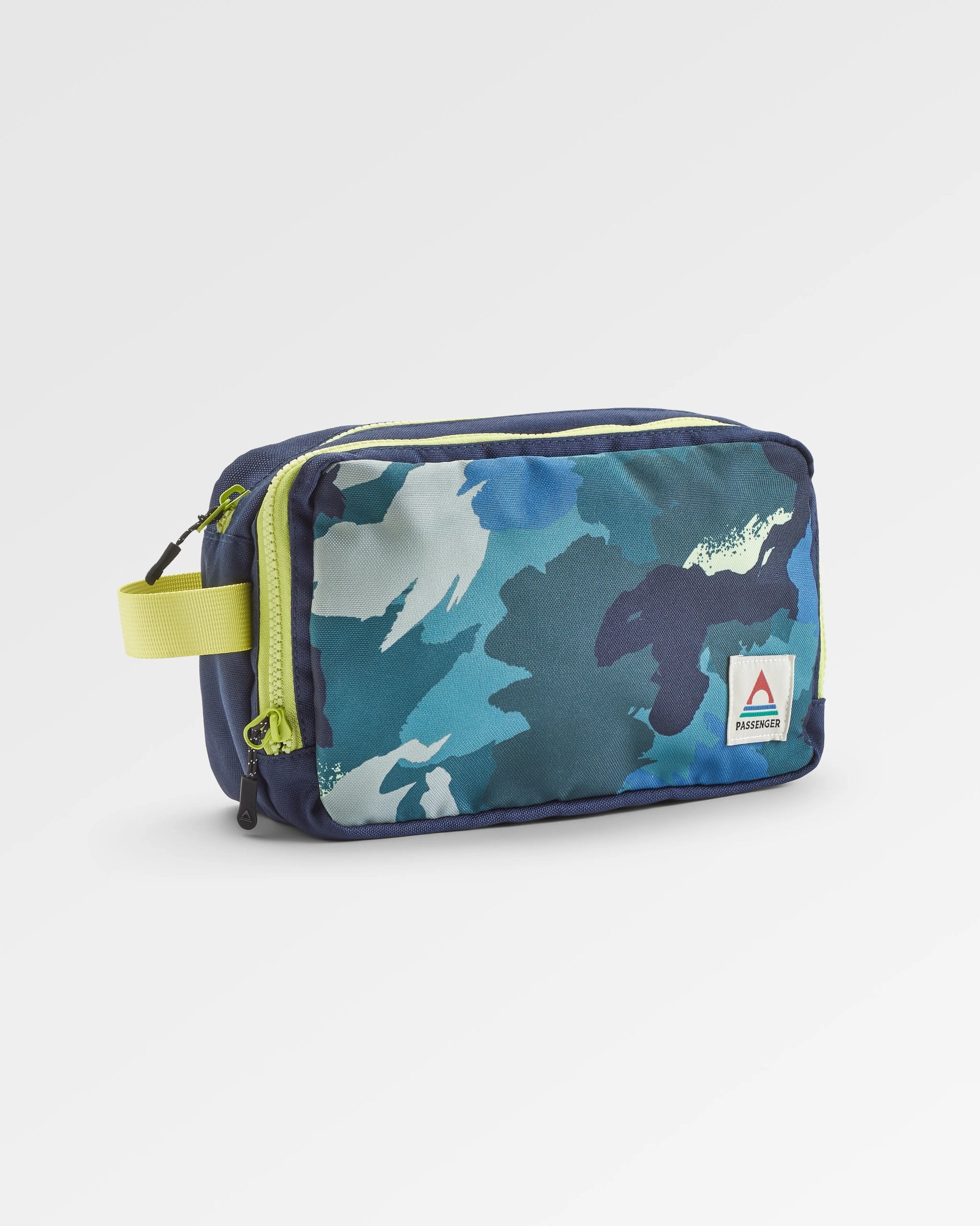 Travel Recycled Wash Kit - Alpine Camo Rain Forest - Flatlay