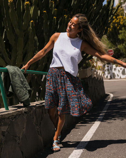 Dew EcoVero Woven Skirt - Elemental Geo Black - Lifestyle