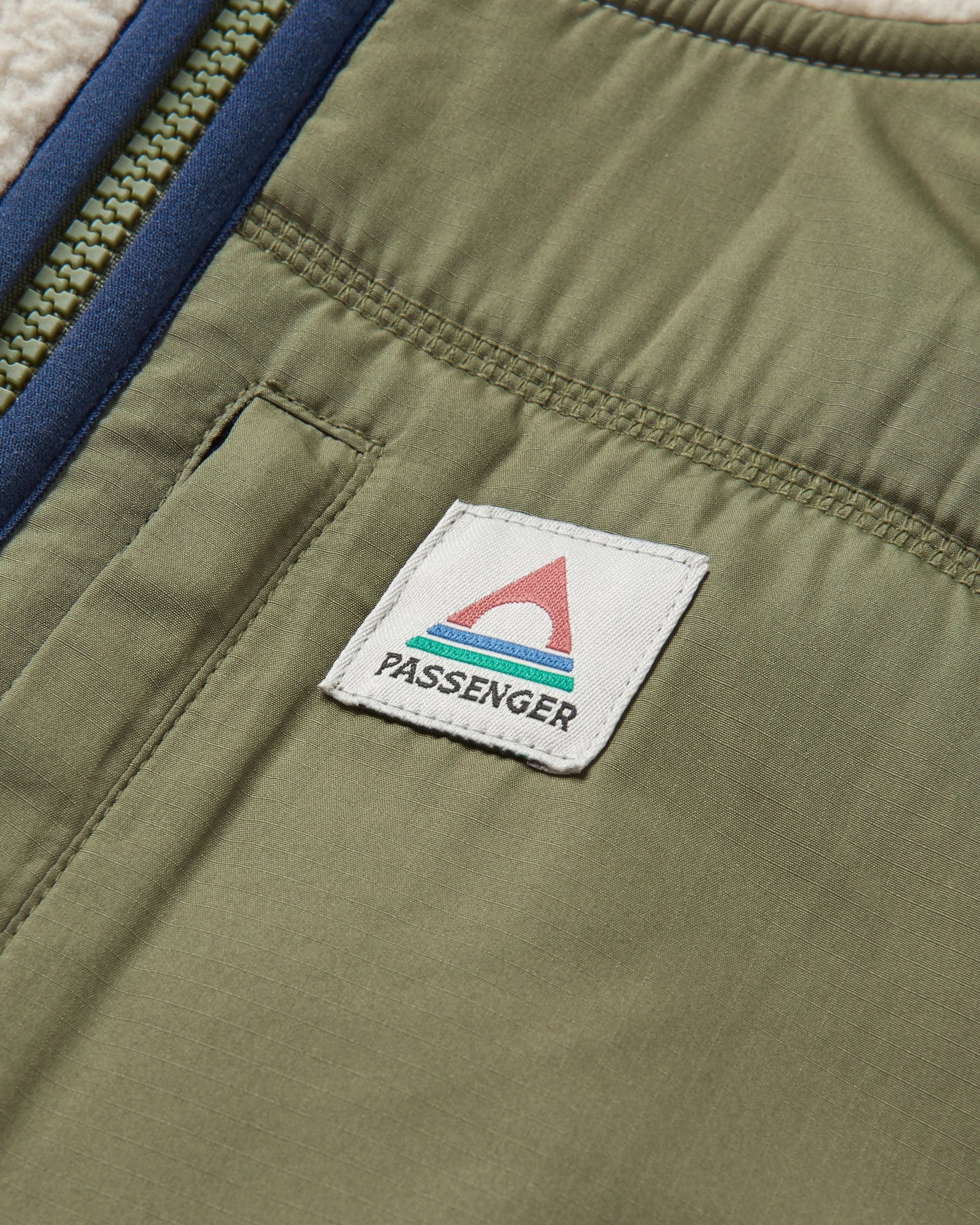 Ventura 1/2 Zip Recycled Sherpa Fleece - Oatmeal/Khaki - Flatlay