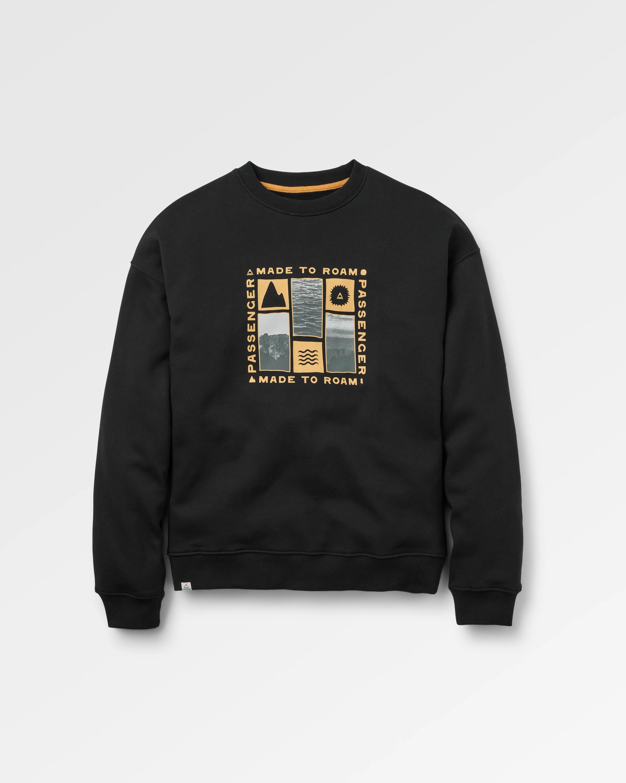 Snapshot Organic Cotton Relaxed Fit Sweatshirt - Black - Flatlay