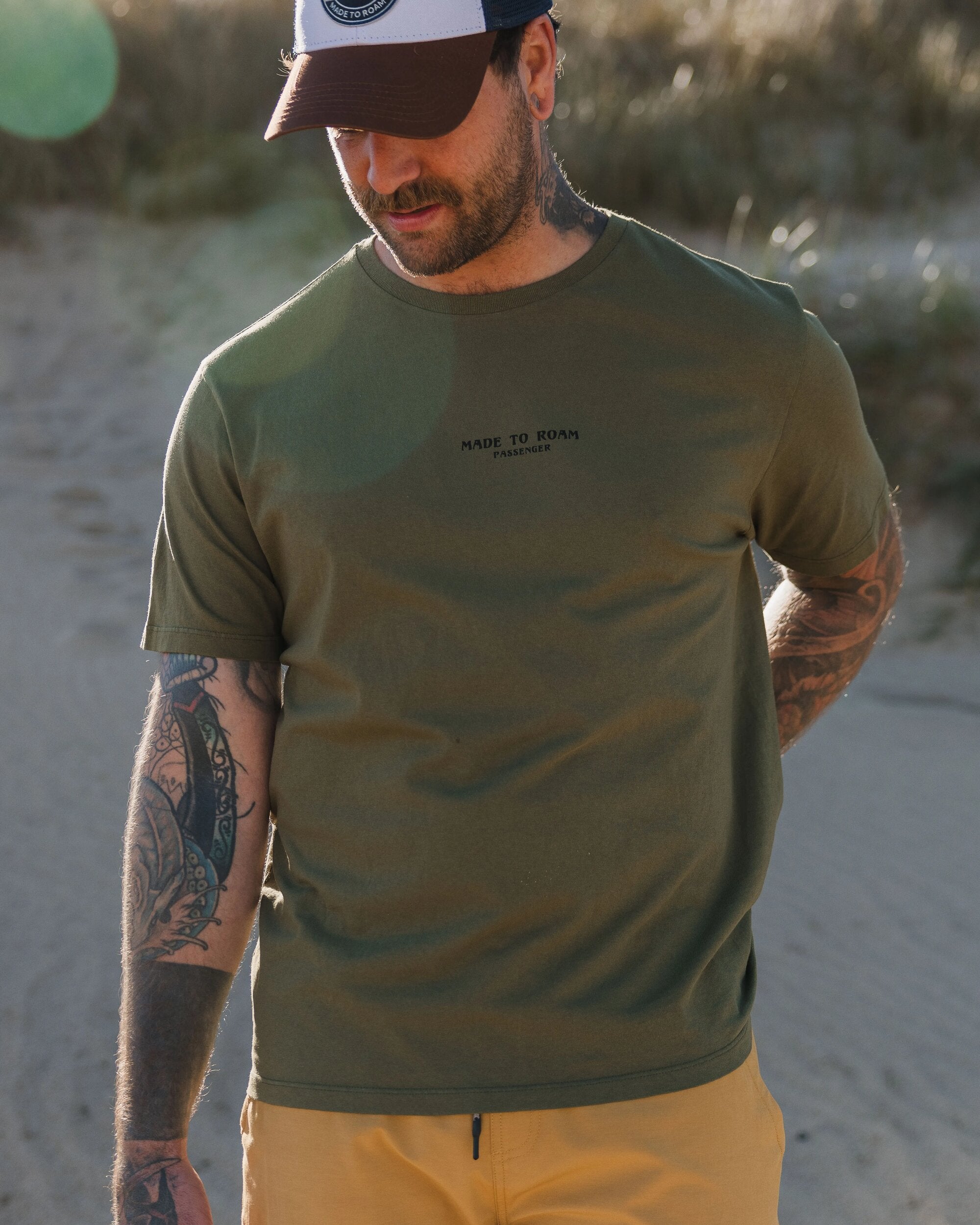 Sundown Recycled Cotton T-Shirt - Khaki - Lifestyle