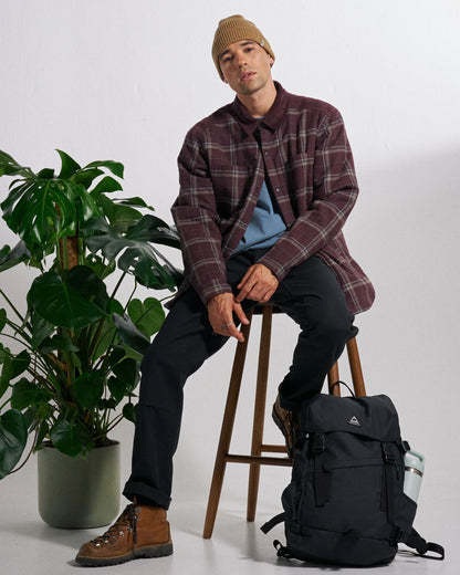 Kodiak Sherpa Lined Overshirt - Brambleberry Check - Studio Model