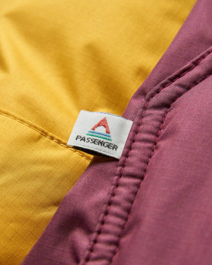 Waves Recycled Sherpa Lined Changing Robe - Fig/Heritage Yellow - Flatlay