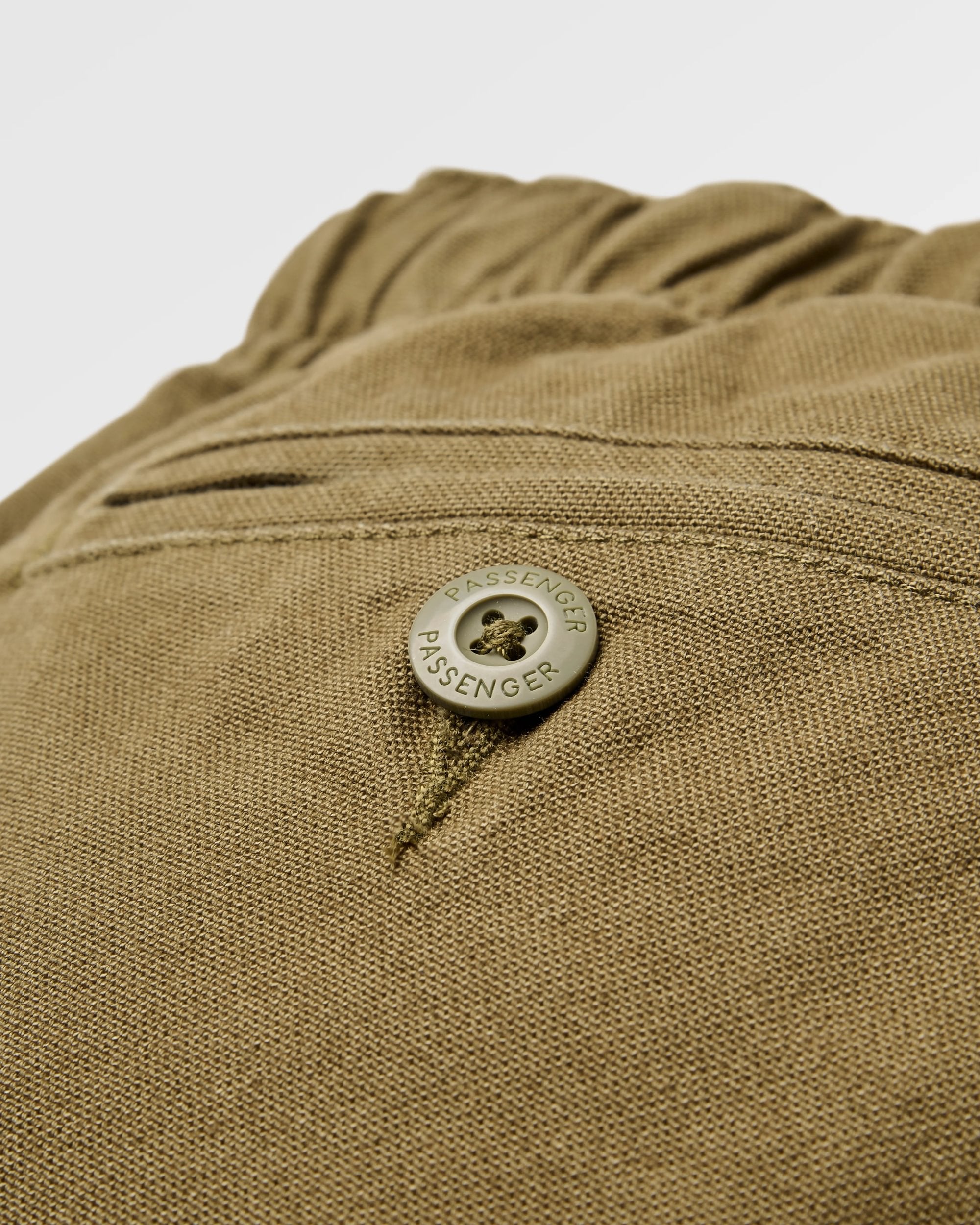 Adventurer Organic Canvas Trouser - Dark Olive - Flatlay