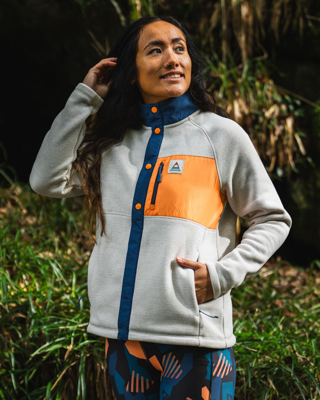 Women's Amber Recycled Polartec® Fleece - Vintage White - Lifestyle
