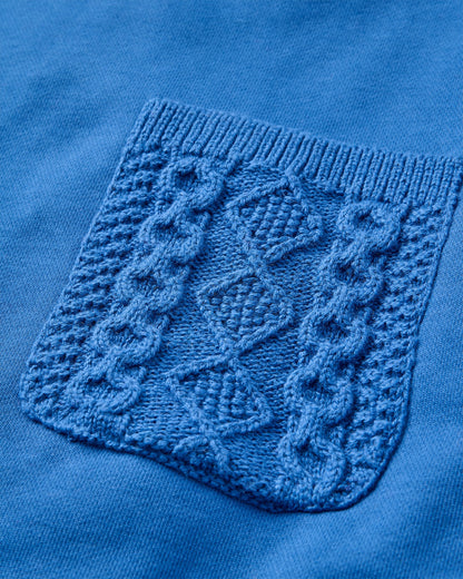 Aerial Long Sleeve Knit Top - Electric Blue - Flatlay