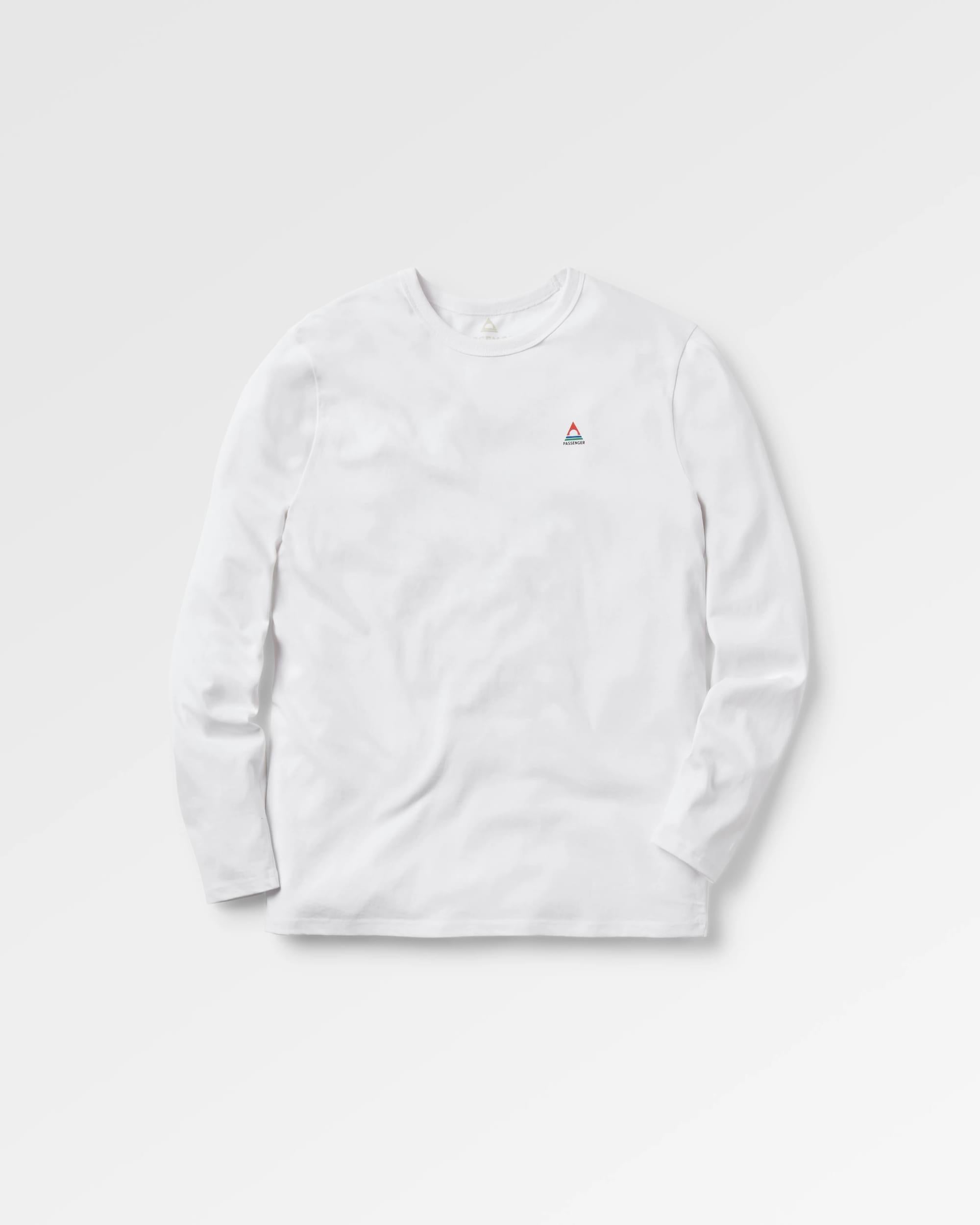 Classic Logo Recycled Cotton LS T-Shirt - White - Flatlay