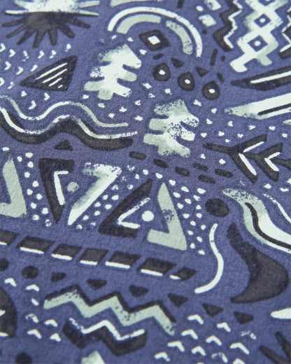 Drifter Beach Linerless Short - Elemental Geo Purple Indigo - Flatlay