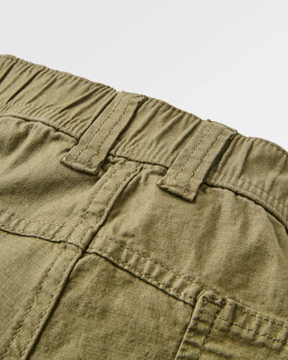 Kimmer Organic Cotton Trouser - Dusty Olive - Flatlay