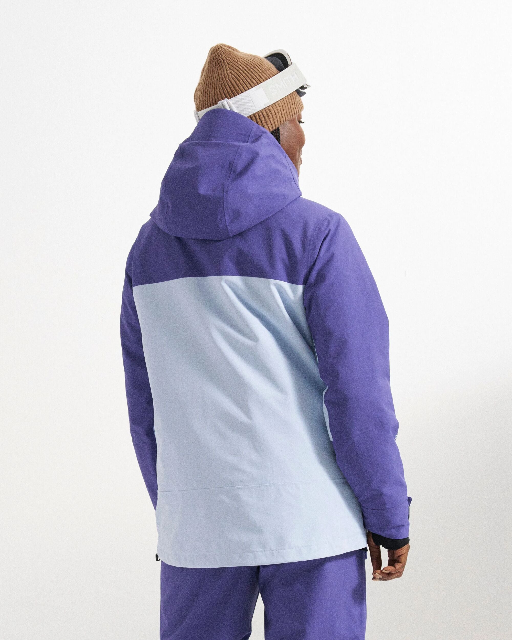 Snowscape Women's Recycled Jacket - Purple Indigo/Ice Blue - Studio Model