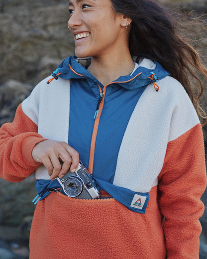 Maren 1/2 Zip Recycled Sherpa Fleece - Burnt Orange