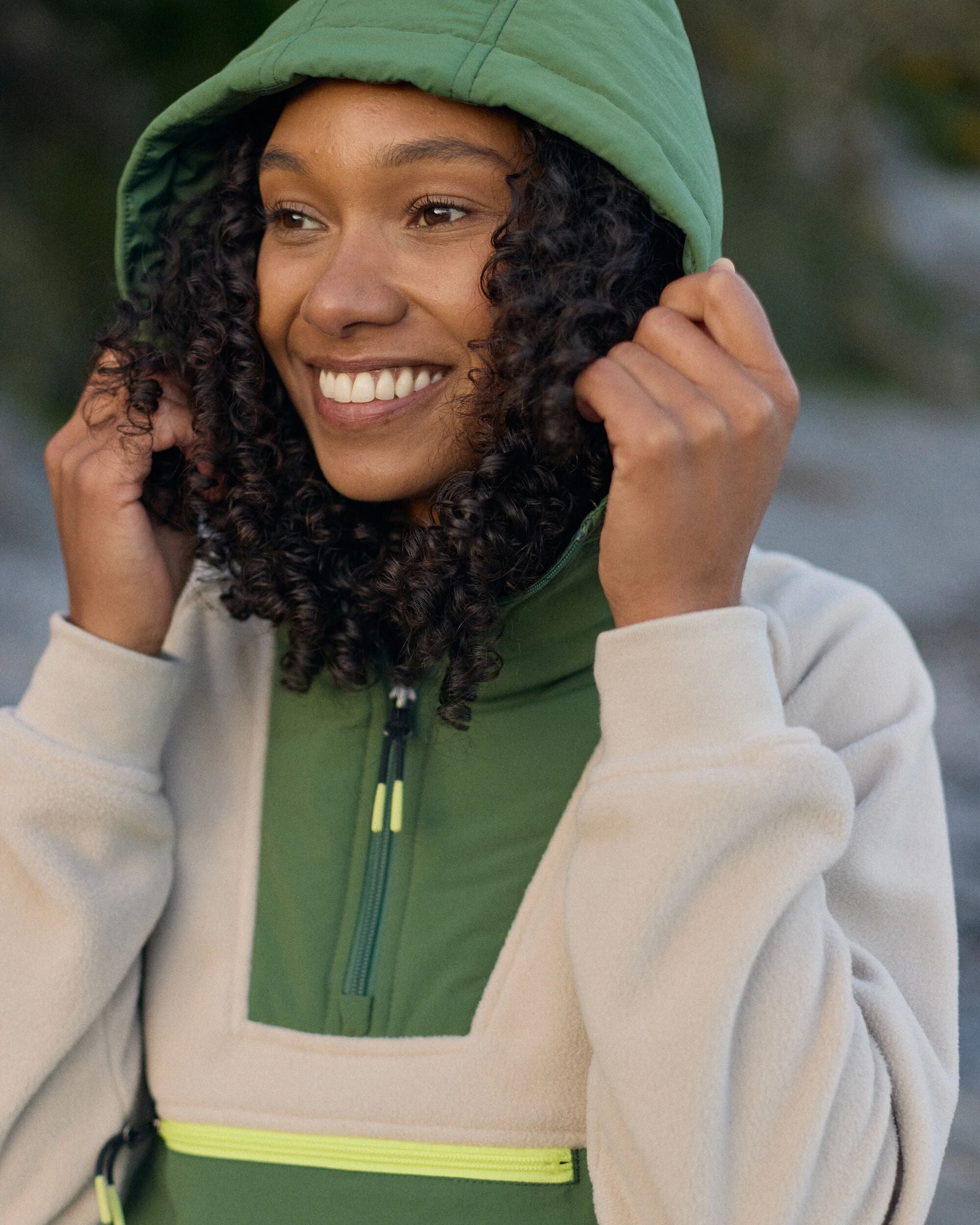 Alexander Recycled Hooded Polar Fleece - Feather/Wild Green - Lifestyle