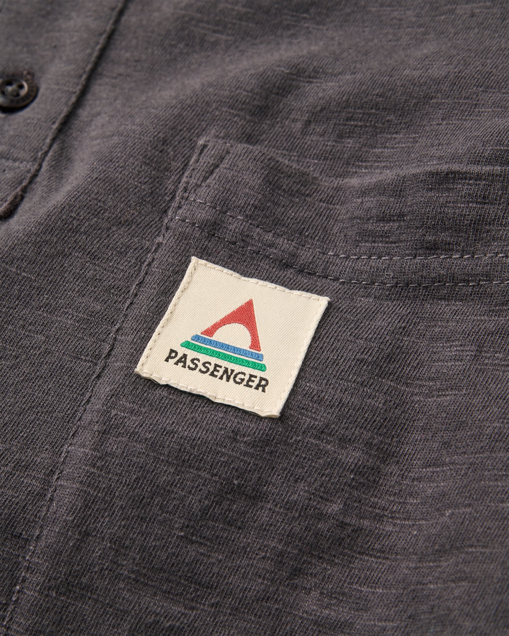 Headland LS Slub Henley - Faded Black - Flatlay