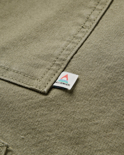 Vantage Lined Organic Cotton Canvas Jacket - Dusty Olive - Flatlay