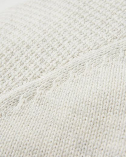 Cove Full Zip Organic Cotton Knitted Hoodie - Off White - Flatlay